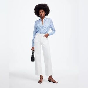 Madewell The Perfect Vintage Wide-Leg Crop Jean NWT in Tile White 27